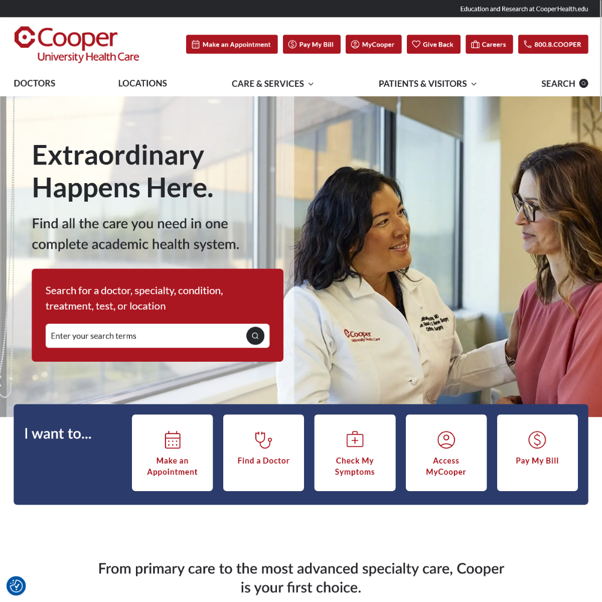 Cooper Health website